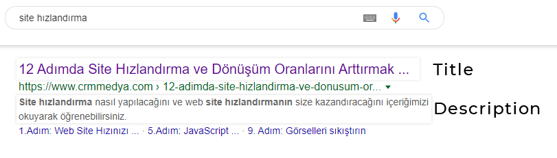 site başlığı ve açıklaması optimizasyonu