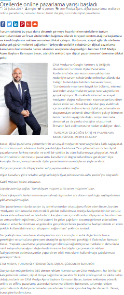 Otellerde online pazarlama yarışı başladı