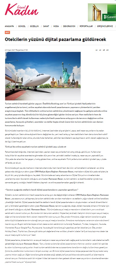 "Otellerin yüzünü dijital pazarlama güldürecek!"Kadın